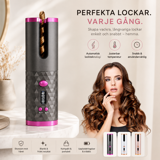 Automatisk Locktång med LCD-display – Uppladdningsbar & Portabel